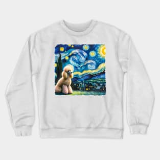 Starry Poodle Dog Portrait - Pet Portrait Crewneck Sweatshirt